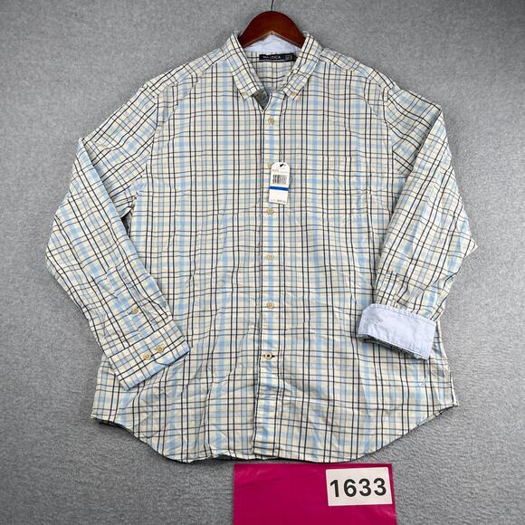 Nautica Other - Nautica Cool Breeze Blue Plaid Shirt Pocket Button Up Long Sleeve Mens New NWT